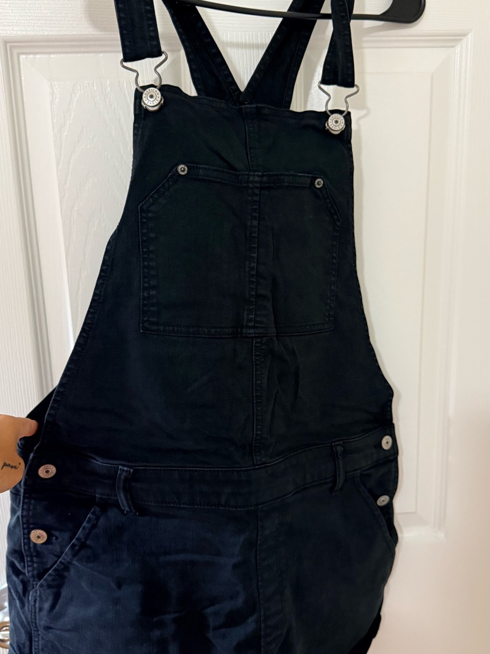 American Eagle Outfitters Black Denim Overall Jumpsuit